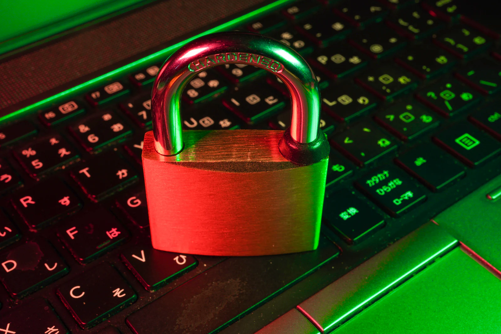 Smartphone and laptop protected by a security lock representing BYOD data protection